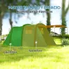 Tienda de Campaña Inflable Tipo Túnel para 3-6 Personas con Vestíbulo Ventanas de Malla y Bolsa Impermeable Azul - Ogal.Es