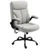 Silla de Oficina con Masaje Altura Ajustable y Reposabrazos Abatibles Tapizado Transpirable 66x67x113-121 cm Gris - Ogal.Es