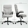 Silla de Oficina con Masaje Altura Ajustable y Reposabrazos Abatibles Tapizado Transpirable 66x67x113-121 cm Gris - Ogal.Es