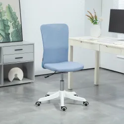 Silla de Oficina con Ruedas Altura Ajustable y Tapizado en Lino Sintético para Oficina o Estudio 53x43x85-93 cm ... - Ogal.Es