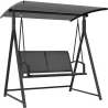 Columpio de Jardín de 2 Plazas con Toldo Ajustable y Estructura Triangular de Metal Carga 220 kg 160x112x162 cm ... - Ogal.Es