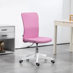 Silla de Oficina con Ruedas Altura Ajustable y Tapizado en Lino Sintético para Oficina o Estudio 53x43x85-93 cm ... - Ogal.Es
