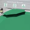Parasol Excéntrico Ø292 cm con Manivela Giro 360° Inclinación Ajustable Doble Techo y Base Cruzada Verde Oscuro - Ogal.Es