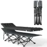 Cama de Camping Plegable con Colchón Extraíble Reposacabezas y Bolsa de Transporte 186x68x37 cm Negro - Ogal.Es