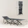 Cama de Camping Plegable con Colchón Extraíble Reposacabezas y Bolsa de Transporte 186x68x37 cm Negro - Ogal.Es
