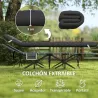 Cama de Camping Plegable con Colchón Extraíble Reposacabezas y Bolsa de Transporte 186x68x37 cm Negro - Ogal.Es