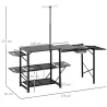 Mesa de Camping Plegable con Fregadero Soporte para Lámpara y Estantes para Barbacoas Picnics y Viajes 173x52x80... - Ogal.Es