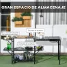Mesa de Camping Plegable con Fregadero Soporte para Lámpara y Estantes para Barbacoas Picnics y Viajes 173x52x80... - Ogal.Es