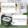 Mesa de Camping Plegable con Fregadero Soporte para Lámpara y Estantes para Barbacoas Picnics y Viajes 173x52x80... - Ogal.Es