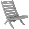 Silla de Jardín de Madera con Listones Respaldo Inclinado y Protección Multicapa para Exterior 76x48x78 cm Gris - Ogal.Es