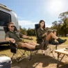 Conjunto de 2 Sillas Plegables Camping con Reposapiés Desmontable Reposacabezas Portavasos y Bolsa 125x48x90 cm ... - Ogal.Es