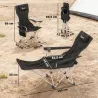 Conjunto de 2 Sillas Plegables Camping con Reposapiés Desmontable Reposacabezas Portavasos y Bolsa 125x48x90 cm ... - Ogal.Es