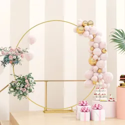 Arco de Jardín de Metal Redondo para Rosas Arco de Boda con Recubrimiento en Polvo para Decoración 230x28x234 cm... - Ogal.Es
