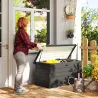 Arcón Exterior Capacidad 311L Baúl de Almacenaje de Acero con Cerradura Llave Pistones Neumáticos 120x62x62 cm Gris - Ogal.Es