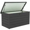 Arcón Exterior Capacidad 311L Baúl de Almacenaje de Acero con Cerradura Llave Pistones Neumáticos 120x62x62 cm Gris - Ogal.Es