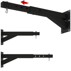 Soporte Saco Boxeo de Pared con Distancia Ajustable Gancho Giratorio Cadenas 45-65 cm Negro - Ogal.Es