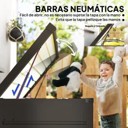 Arcón Exterior Capacidad 311L Baúl de Almacenaje de Acero con Cerradura Llave Pistones Neumáticos 120x62x62 cm Gris - Ogal.Es
