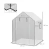 Cubierta de Repuesto para Invernadero 140x143x190cm con Ventana Puerta Enrollable Anti-UV para Plantas Jardín Bl... - Ogal.Es