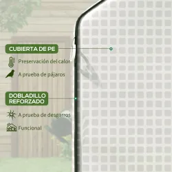 Cubierta de Repuesto para Invernadero 140x143x190cm con Ventana Puerta Enrollable Anti-UV para Plantas Jardín Bl... - Ogal.Es