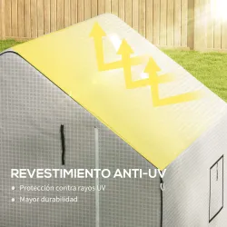 Cubierta de Repuesto para Invernadero 140x143x190cm con Ventana Puerta Enrollable Anti-UV para Plantas Jardín Bl... - Ogal.Es