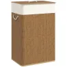 Cesto de Ropa Sucia con Tapa 72L Bolsa Interior Extraíble y Asas para Lavandería Dormitorio 40x30x60 cm Marrón - Ogal.Es