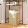 Cesto de Ropa Sucia con Tapa 72L Bolsa Interior Extraíble y Asas para Lavandería Dormitorio 40x30x60 cm Natural - Ogal.Es