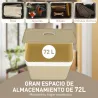 Cesto de Ropa Sucia con Tapa 72L Bolsa Interior Extraíble y Asas para Lavandería Dormitorio 40x30x60 cm Natural - Ogal.Es