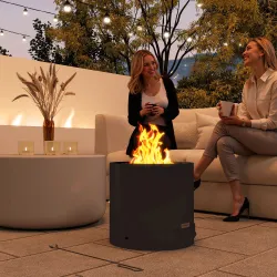 Brasero Exterior Redondo con Bandeja para Cenizas y Atizador Protector de Chispas para Jardín Terraza Ø45x42 cm ... - Ogal.Es