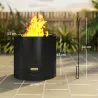 Brasero Exterior Redondo con Bandeja para Cenizas y Atizador Protector de Chispas para Jardín Terraza Ø45x42 cm ... - Ogal.Es