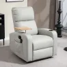 Sillón de Masaje con 4 Modos Vibración Reclinación 145° Mando a Distancia 77x93x105 cm Gris Claro - Ogal.Es