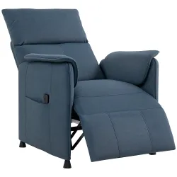 Sillón Reclinable con Motor sin Escobillas Reposapiés Tapizado Resistente y Bolsillos Laterales 80x83x104 cm Azu... - Ogal.Es