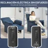 Sillón Reclinable con Motor sin Escobillas Reposapiés Tapizado Resistente y Bolsillos Laterales 80x83x104 cm Azu... - Ogal.Es