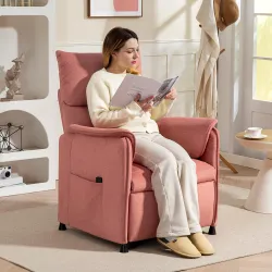 Sillón Reclinable con Motor sin Escobillas Reposapiés Tapizado Resistente y Bolsillos Laterales 80x83x104 cm Nar... - Ogal.Es