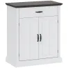Aparador para Salón Rústico con 2 Puertas 1 Cajón Estante Ajustable para Comedor Entrada Blanco 75,2x40x91,5 cm - Ogal.Es