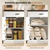 Aparador para Salón Rústico con 2 Puertas 1 Cajón Estante Ajustable para Comedor Entrada Blanco 75,2x40x91,5 cm - Ogal.Es
