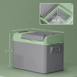 Nevera Portátil Eléctrica 24,2L Refrigerador de Coche 12V-220V -20? a +20 ? con Pantalla Luz LED 60,2x33,4x41,4 ... - Ogal.Es