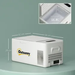 Nevera Portátil Eléctrica 16,8L Refrigerador de Coche 12/24/220V -20? a +20 ? con Pantalla Luz LED 59x32x28 cm B... - Ogal.Es