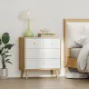 Cómoda de 4 Cajones con Acabado Elegante y Gran Capacidad de Almacenaje 60x35x65 cm Roble y Blanco - Ogal.Es