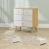 Cómoda de 4 Cajones con Acabado Elegante y Gran Capacidad de Almacenaje 60x35x65 cm Roble y Blanco - Ogal.Es