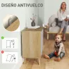 Cómoda de 4 Cajones con Acabado Elegante y Gran Capacidad de Almacenaje 60x35x65 cm Roble y Blanco - Ogal.Es