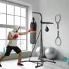 Saco de Boxeo Colgante con Bola de Velocidad Ajustable en Altura de 167-187 cm e Inflador 115x157x221 cm Negro ... - Ogal.Es