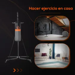Saco de Boxeo Colgante con Bola de Velocidad Ajustable en Altura de 167-187 cm e Inflador 115x157x221 cm Negro ... - Ogal.Es