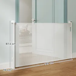 Barrera para Perros Retráctil 0-140 cm Barrera de Seguridad con Interruptor de Cierr para Puertas y Escaleras Bl... - Ogal.Es