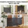 Barrera de Seguridad para Perros Retráctil con Interruptor de Cierre para Puertas Escaleras Pasillos 142x10x87 c... - Ogal.Es