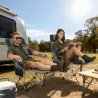 Conjunto de 2 Sillas Plegables Camping con Reposapiés Desmontable Reposacabezas Portavasos y Bolsa 125x48x90 cm ... - Ogal.Es