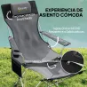 Conjunto de 2 Sillas Plegables Camping con Reposapiés Desmontable Reposacabezas Portavasos y Bolsa 125x48x90 cm ... - Ogal.Es