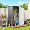 Cobertizo de Jardín Exterior 1,34 m² 161,5x94,5x196 cm con Puerta y Cerradura para Almacenamiento de Herramienta... - Ogal.Es