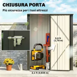 Cobertizo de Jardín Exterior 1,34 m² 161,5x94,5x196 cm con Puerta y Cerradura para Almacenamiento de Herramienta... - Ogal.Es