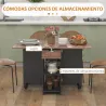 Mesa de Cocina Plegable con Ruedas Alas Abatibles Cajón y Estantes para 2-4 Personas 120x72x75 cm Marrón Rústico... - Ogal.Es