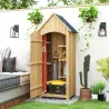 Caseta Jardín Exterior de Madera 77,5x54,2x179,5 cm 0,3 m² para Almacenaje de Herramientas con Estantes Puertas ... - Ogal.Es